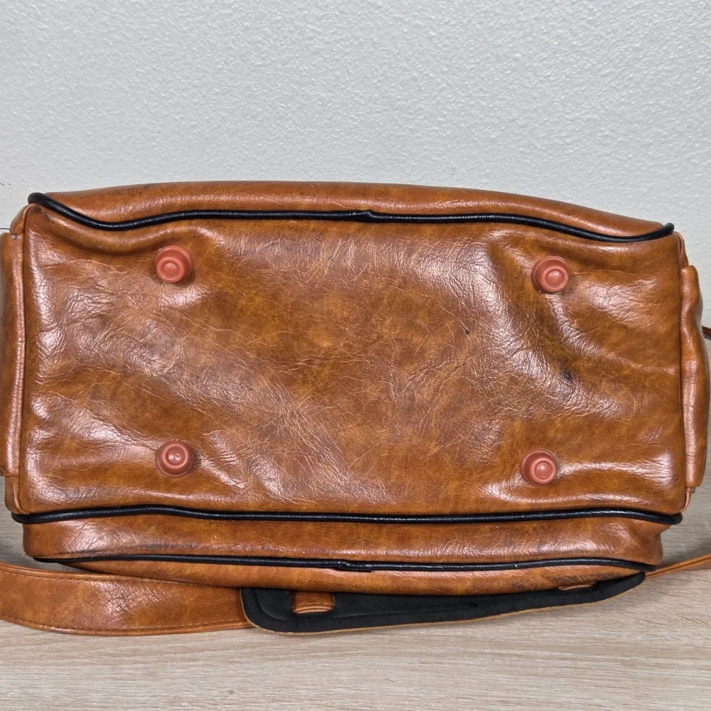 vintage y2k cognac brown black multi zip moto satchel shoulder bag